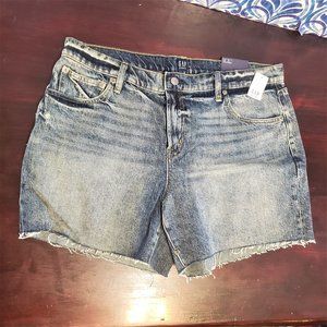 Gap mid Rise Cut Off Raw Hem 100% Cotton Denim Blue Jean Shorts Women's Size 32